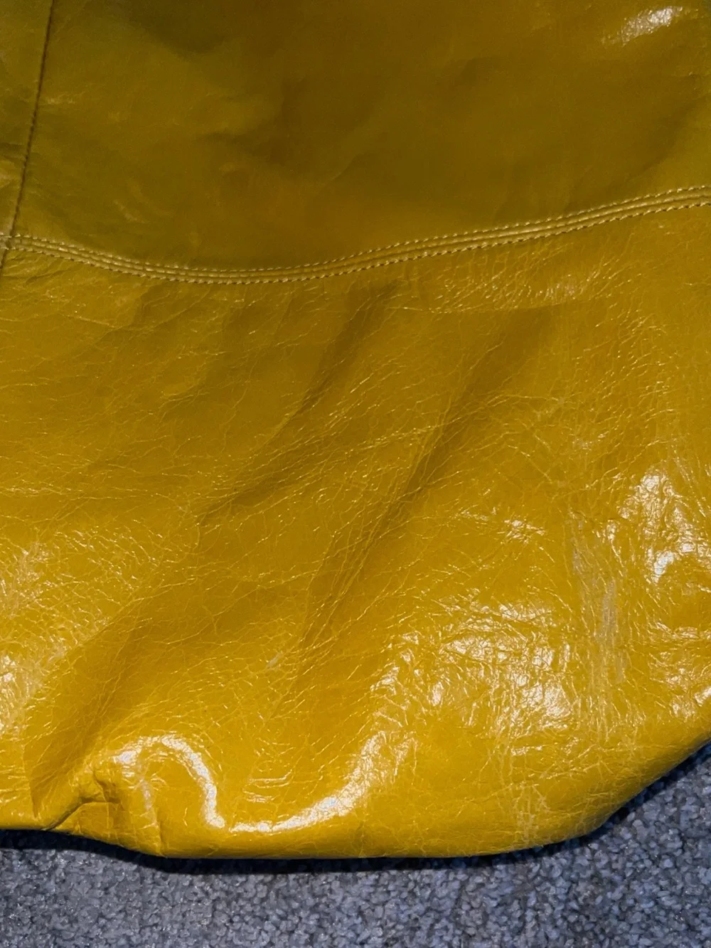 HOBO International Shoulder Bag Citrus Yellow Leather Outside Pocket Zip Closure - Picture 15 of 16